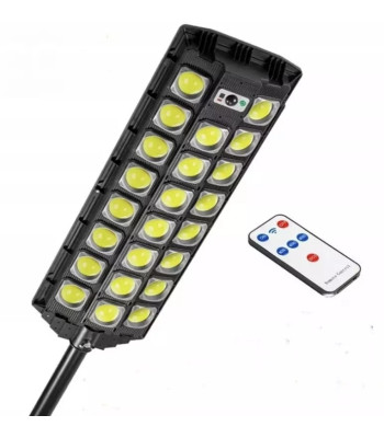 LED COB lęšinis gatvės šviestuvas su saulės kolektoriumi ir valdymo pultu W7100B-8